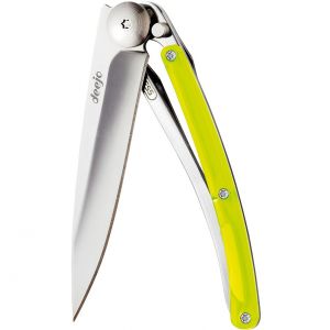 Deejo Linerlock Yellow 27 Gram Folding Knife