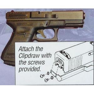 Clipdraw Concealed Carry Belt Clip for Large Frame Glocks - Black