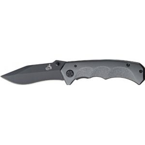 Colt Black Blade Titanium Linerlock Folding Knife with Finger Grooved Aluminum Handle