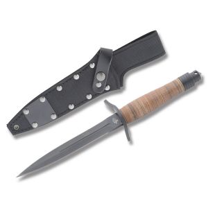 Colt Knives 585 Colt V-32 Covert Warrior Fighter Knife w/ Brown Leather Handle