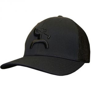 HOOey "Iron"Roughy Black with Black Mesh Golf Hat - 1669T-BK