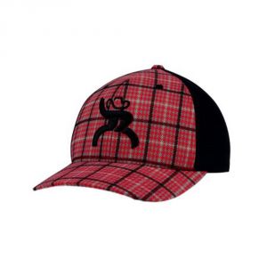 HOOey Mo Plaid Roughy Logo Flexfit Hat - 4313RDPD - S/M