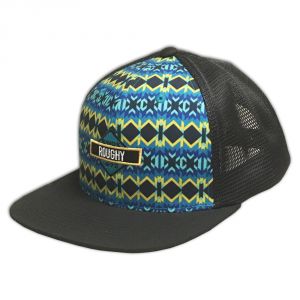 Hooey Roughy Logo Koda Patterned Blue Aztec Snapback Hat - 4336T-BLBK