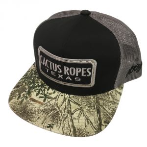 Hooey Brand "Cactus Ropes" Black/Grey GameGuard Camo Visor Snapback Mesh Trucker Hat - CR030