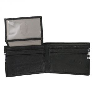 Hooey Plaid with Embroidered Hooey Logo Black Bi-fold Wallet - 1535161W6