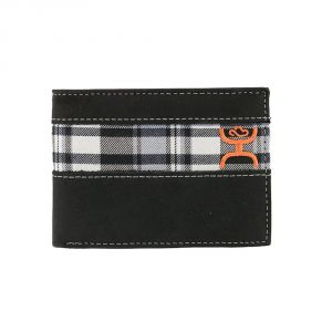 Hooey Plaid with Embroidered Hooey Logo Black Bi-fold Wallet - 1535161W6