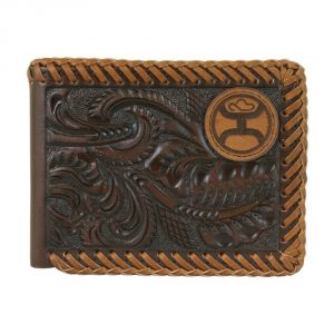 Hooey Brand Hooey Signature Brown Tooled Bifold Wallet - 1779161W9