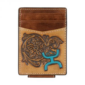 Hooey Brand Hooey Signature Two Toned Tooled Turquoise Money Clip - 1779462MTQ