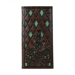 Hooey Brand Roughy Signature Tooled/Cutout Rodeo Wallet - 1781137W6GR