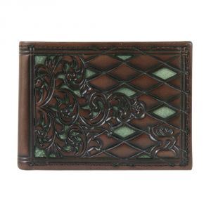 Hooey Brand Roughy Signature Tooled Diamond Cutout Bifold Wallet - 1781161W6GR