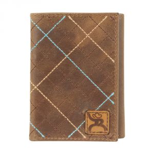 Hooey Brand Roughy Signature Crosshatch Trifold Wallet - 1781322W1