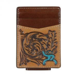 Hooey Brand Roughy Signature Two Toned Tooled Turquoise Money Clip - 1781462MTQ