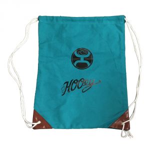 Hooey Brand Teal Original Canvas Drawstring Bag with Black Logo - BP012-OL