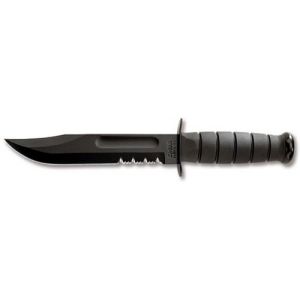 Ka-Bar Black Partially Serrated Fixed Blade Fighting Knife