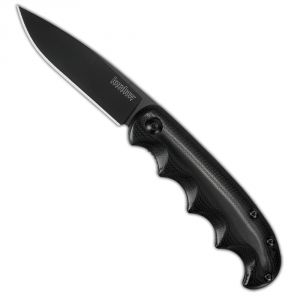 Kershaw AM-5 Assisted Flipper 3.5" Black Drop Point Blade, Black G10 -2340