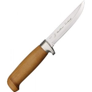 Marttiini Knives Stainless Steel Lynx Fixed Blade Knife with Stained Birch Handle