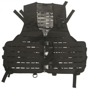 Mil-Tec Lightweight Black Laser Cut Tactical Vest - 13461302