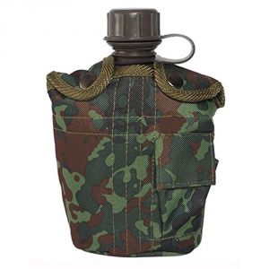 Miltec 1L Canteen with Flecktarn Camo Protective Cover  - 14505021