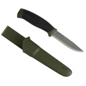 Morakniv Military Green 4.1" Companion Fixed Blade Outdoor Knife with Sandvik Stainless Steel Blade