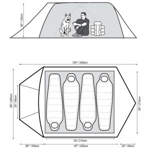 Snugpak Cave Waterproof 4 Person Tent in Olive