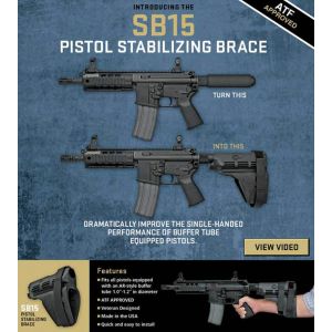 Sig Sauer Black SigTac SB15 Stabilizing Brace for Pistols